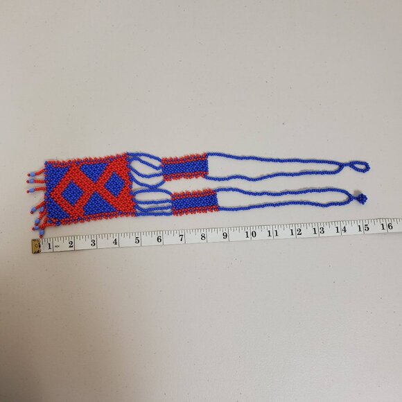 Vintage African Beaded Handcrafted Necklace - Picture 6 of 8